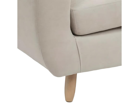 Canapé 2 places en bois de pin et panneau de particules coloris Lin beige - Longueur 150 x Profondeur 82 x Hauteur 87 cm