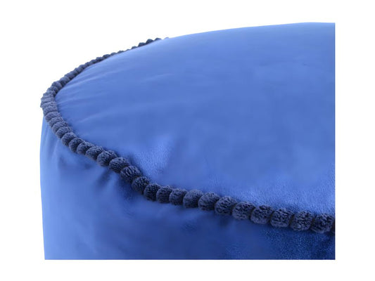 Pouf Rond en Velours Vertchez Mahal 47cm Bleu