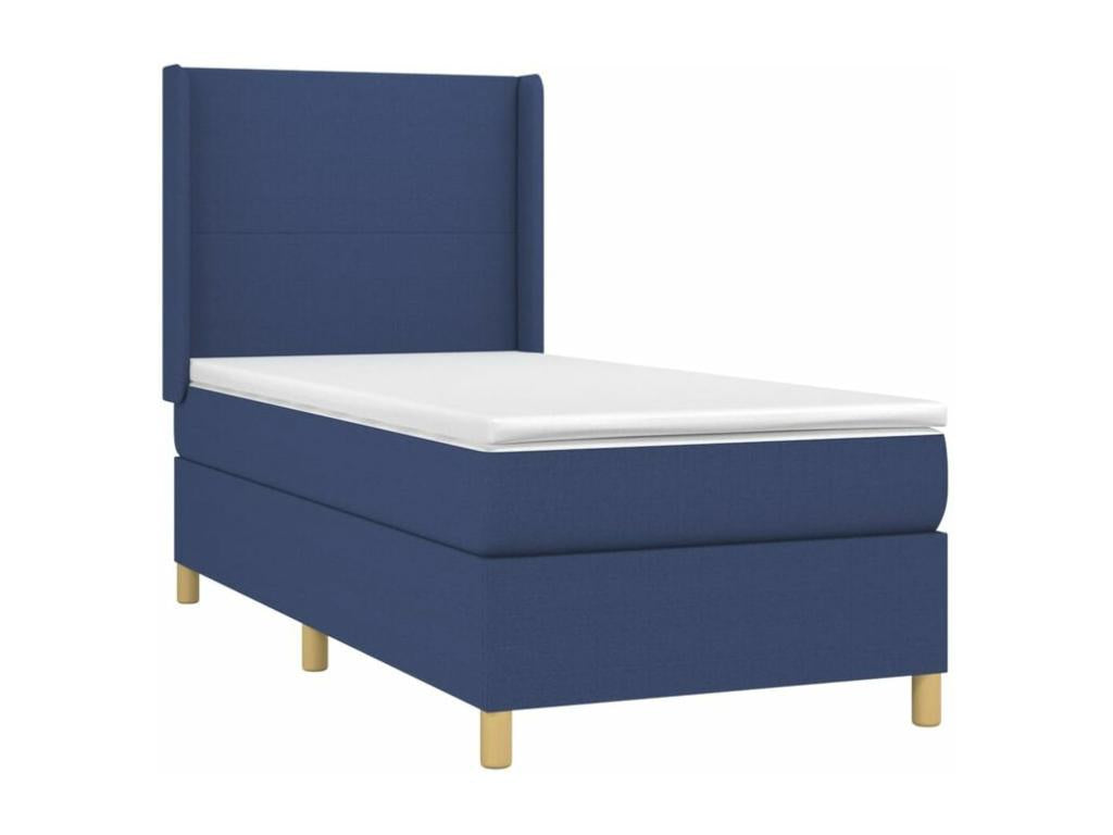 Sommier à Vertchez de lit matelas et LED Bleu 100x200 Tissu