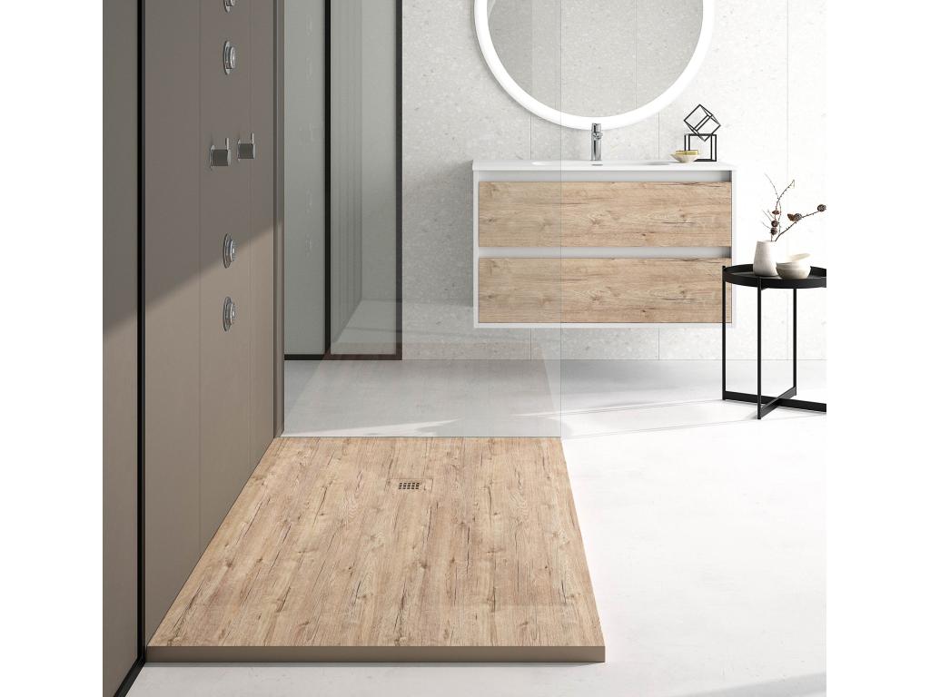Receveur de douche Nature finition Lisse Vertchez grille de couleur 3D - 170x90 cm