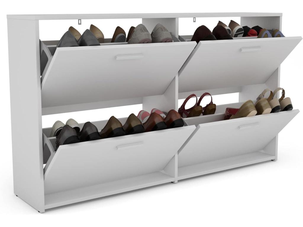 Meuble à chaussures entrée meuble à chaussures en bois 134x29x77.5 cm