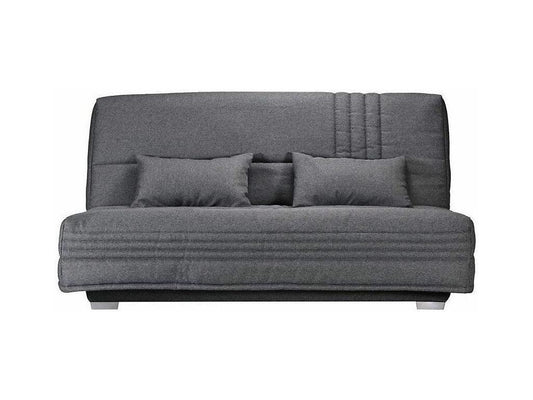 Canapé clic clac tissu avec rangement matelas Sofaconfort 17cm Meublita 193cm-Couleur Rouge cerise