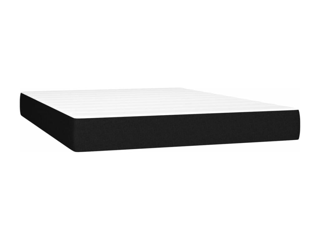 Sommier à Vertchez de lit avec matelas Noir 140x190 Tissu