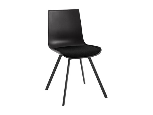 Lucky - Lot de 2 chaises de salle à manger en plastique noir