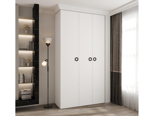 Armoire à portes battantes Como 1 245.5/130/40 3 portes blanc/noir