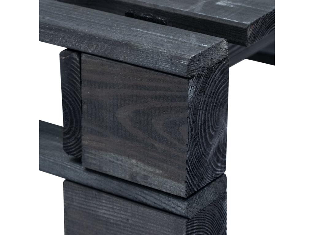 Pouf palette de jardin noir bois de pin imprégné