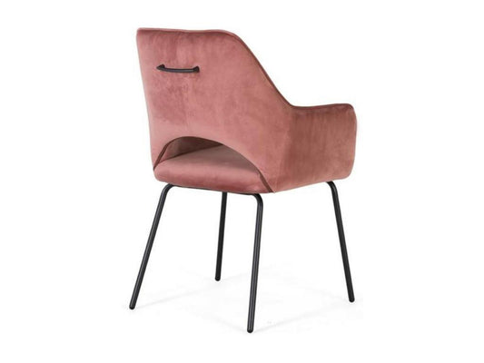 Lot de 2 Chaises Bois Fer Velours Rose 60x65x89cm - Vertchez