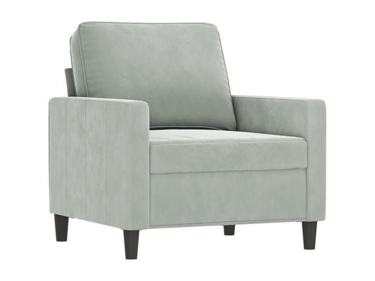 Ensemble de canapés 3 pcs avec coussins gris clair velours