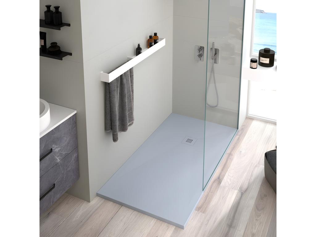 Receveur de douche gris finition ardoise Vertchez Plus grille de couleur - 80x80 cm