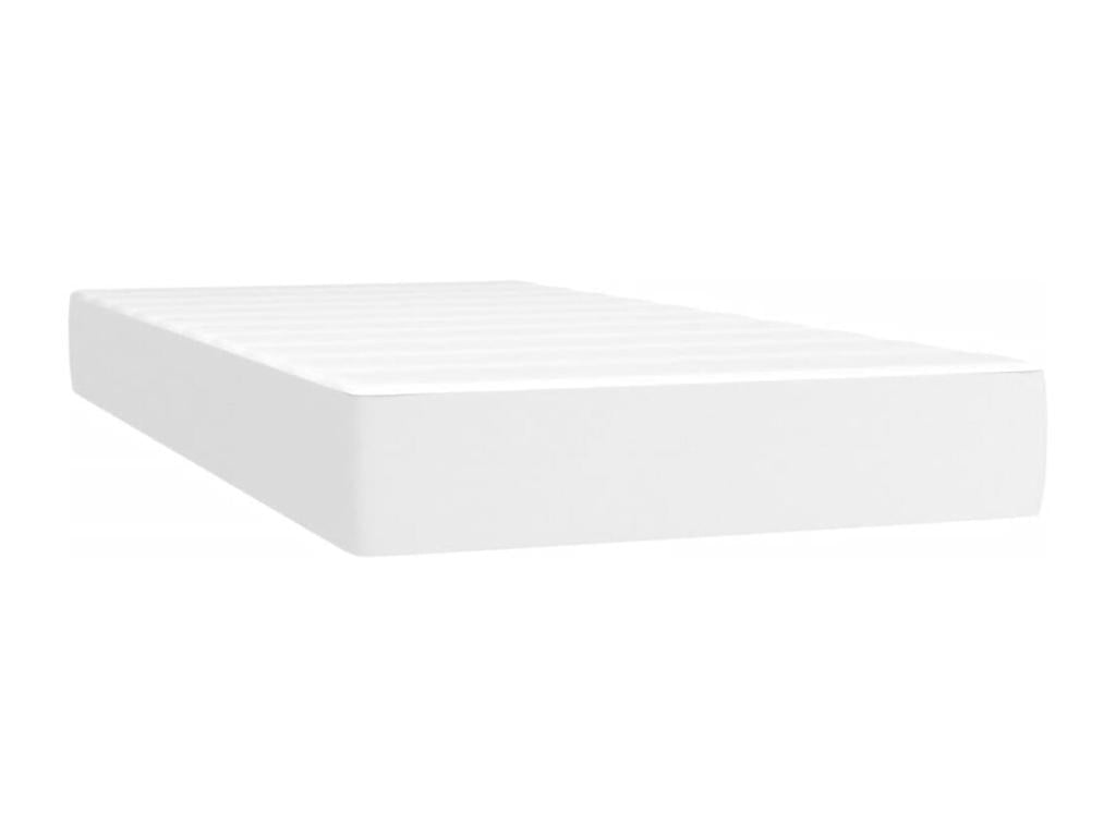 Lit à sommier tapissier avec matelas Blanc 90x200 cm Similicuir