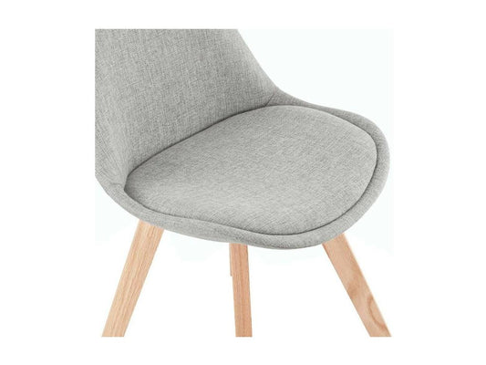 Chaise Design en Tissu Vertchez 82cm Gris / Naturel