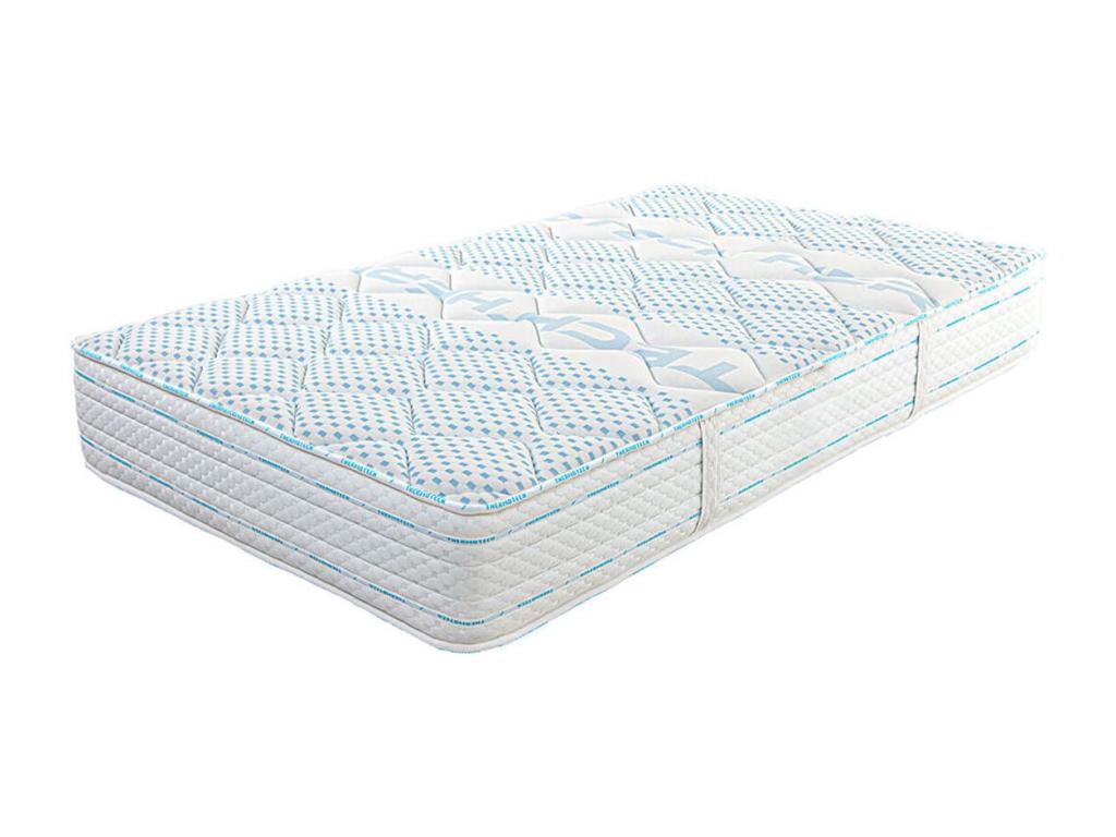 Meublita - Pack Matelas Sommier Tapissier Beige 90x190 cm 1 Oreiller 1 Couette