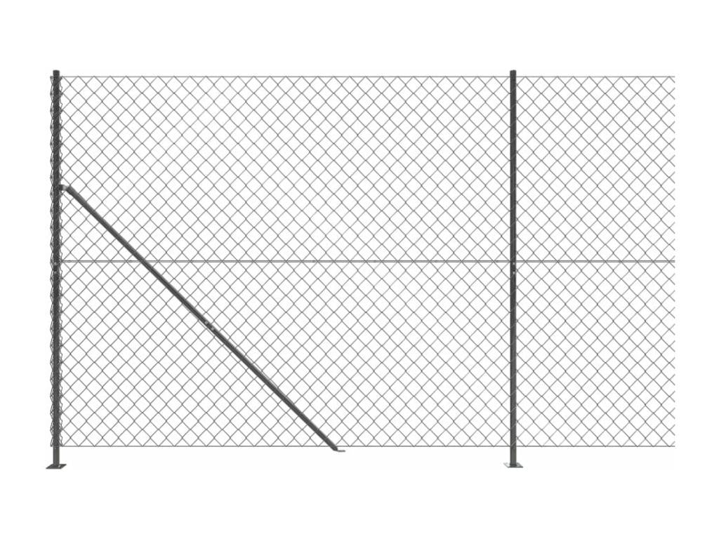 Clôture à mailles losangées avec mariée anthracite 2,2x10 m