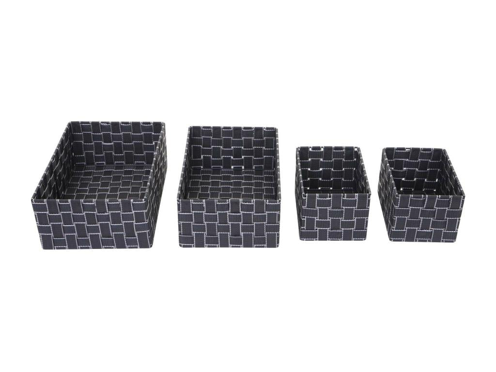 Panier de rangement Vertchez-C37 lot de 4 gris foncé