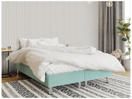 Lit continental Vertchez 101 Double Continental Turquoise 180x200 Tapisserie 180x200cm