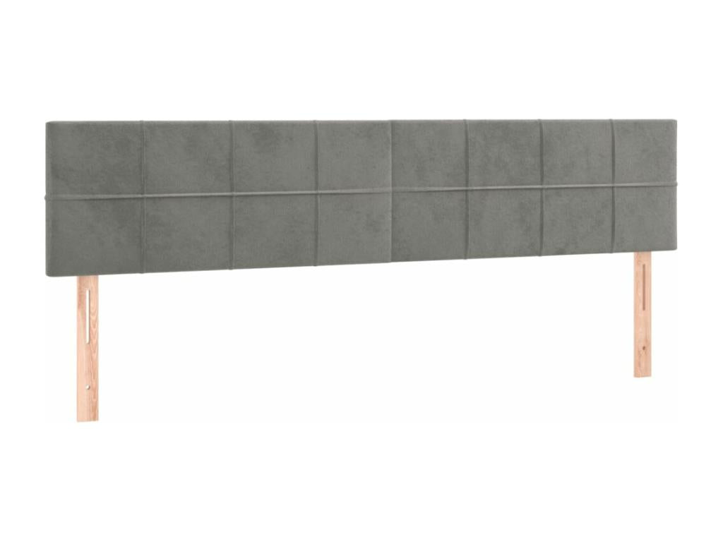 Sommier à Vertchez de lit et matelas Gris clair 160x200cm Velours
