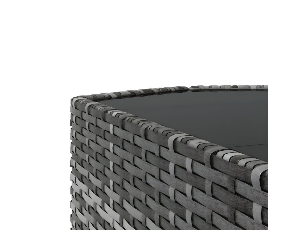 Salon de jardin 4 pcs avec coussins Gris Résine tressée