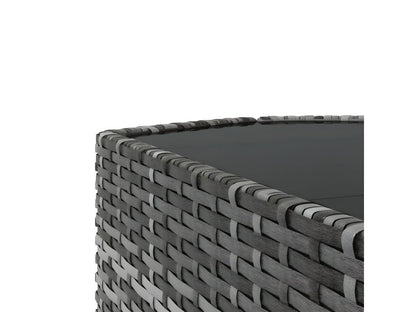 Salon de jardin 4 pcs avec coussins Gris Résine tressée