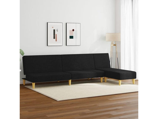 Ensemble de canapés 2 pièces noir tissu