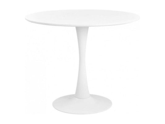 Table ronde moderne Vertchez-Couleur Blanc-Diamètre 80 cm