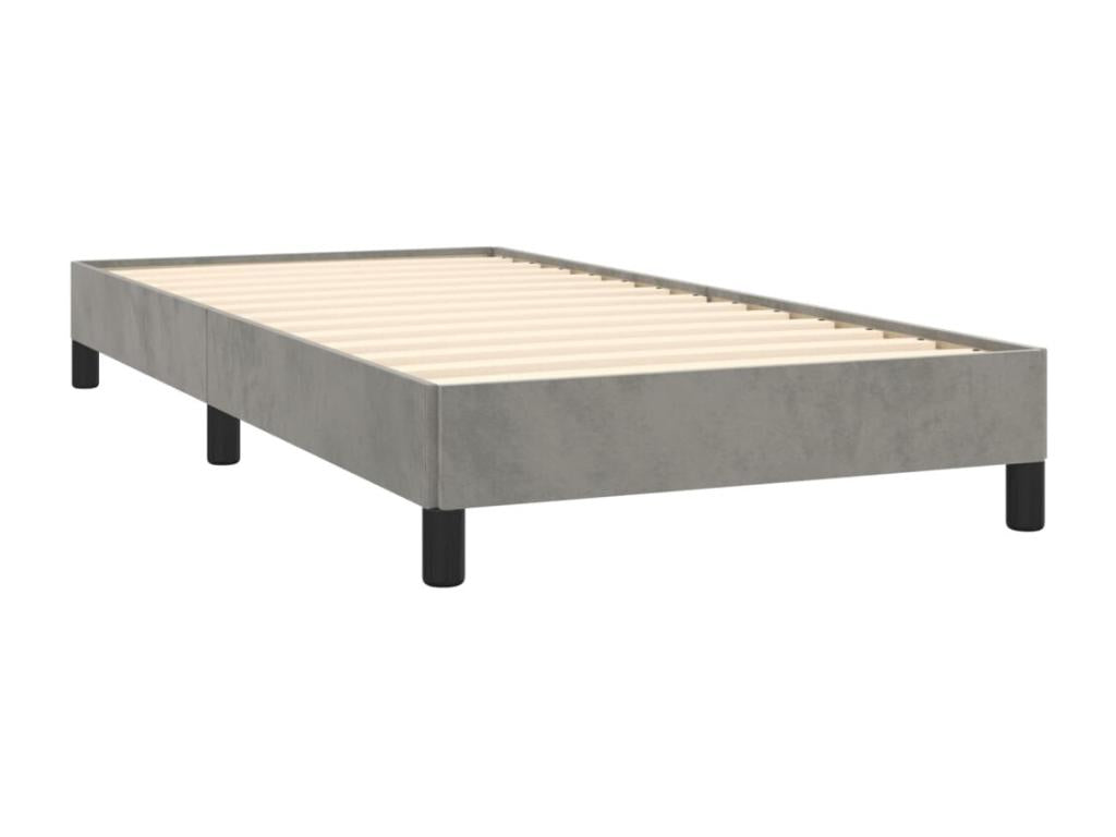 Cadre de lit Gris clair 90x200 cm Velours