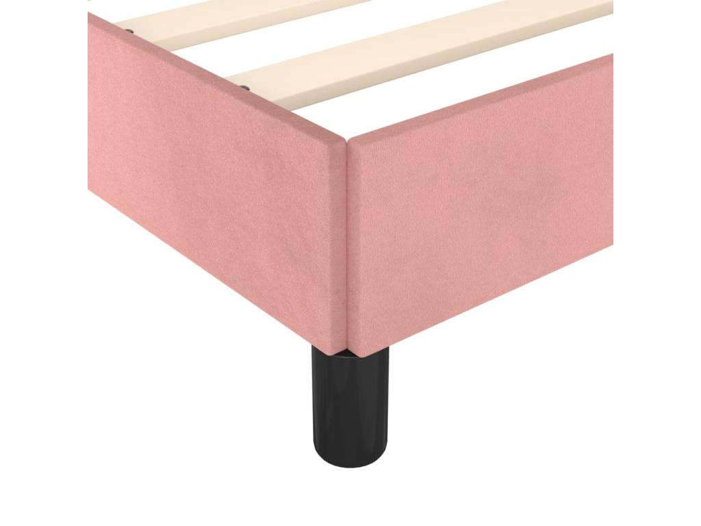 Cadre de lit et tête de lit sans matelas rose 80x200 cm velours