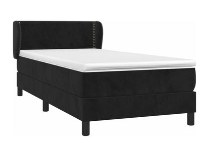 Lit à sommier tapissier avec matelas Noir 90x200 cm Velours