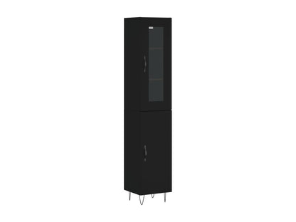 Buffet haut Noir 34,5x34x180 cm Bois d'ingénierie
