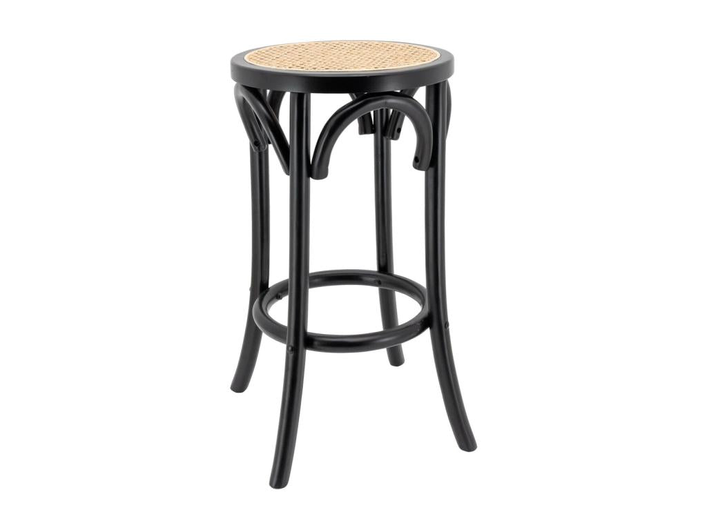 Tabouret en bouleau et cannage rotin