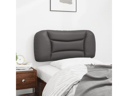 Coussin de tête de lit gris 90 cm similicuir
