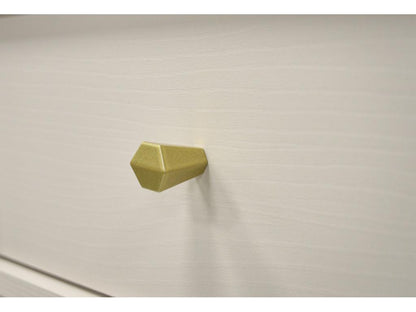 Table basse 1 tiroir - 100 cm - beige avec pieds dorés Vertchez