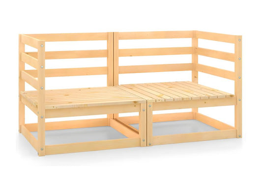 Canapés d'angle de jardin 2 pièces Bois de pin massif