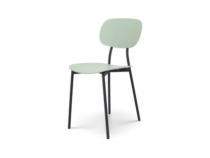 Chaise style contemporain verte et pieds en métal noir - modèle Vertchez