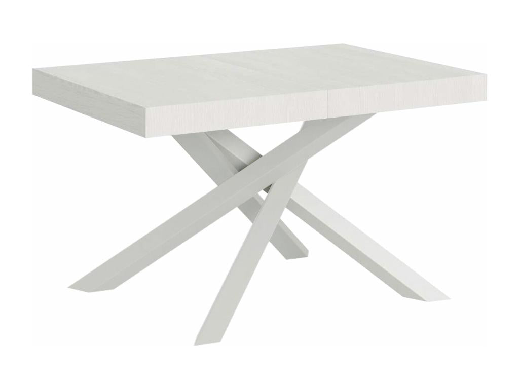 Table extensible 90x130/390 cm Volantis Frêne Blanc cadre blanc