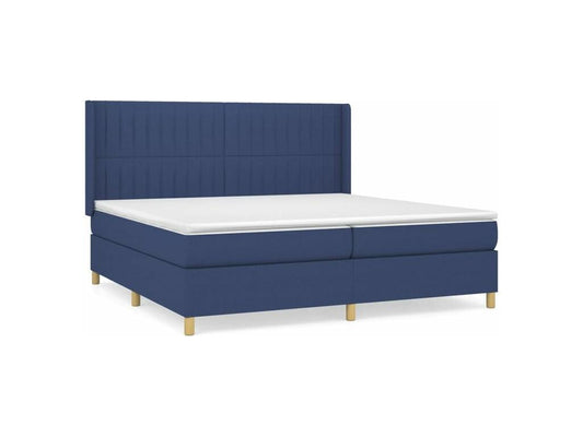 Sommier à Meublita de lit avec matelas Bleu 200x200 Tissu