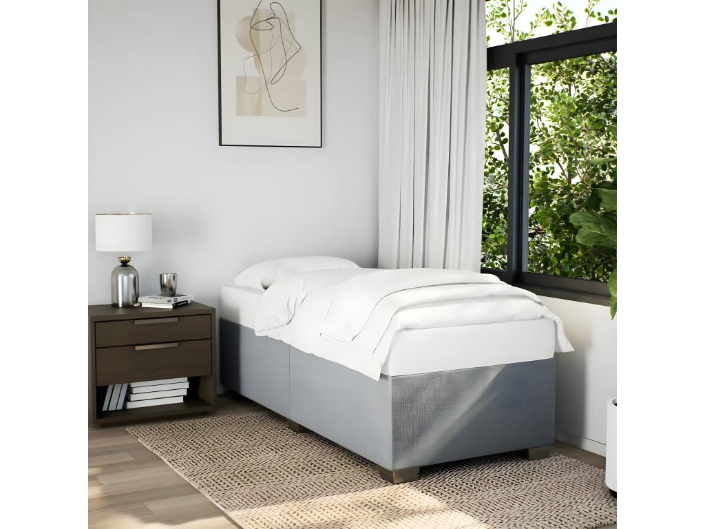 Cadre de lit Gris clair 100x200 cm Tissu