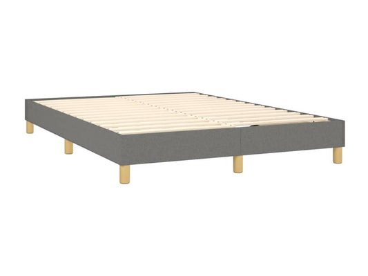 Sommier tapissier et matelas et LED Gris foncé 140x200 cm Tissu