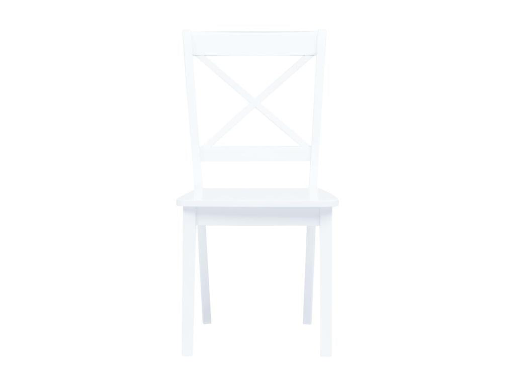 Ensemble de salle à manger 5 pcs Bois d'hévéa Blanc