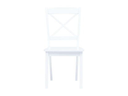 Ensemble de salle à manger 5 pcs Bois d'hévéa Blanc