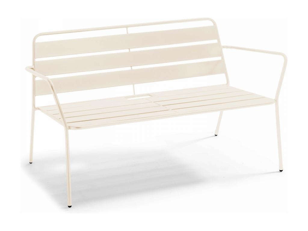 Canapé de jardin en métal ivoire - Meublita