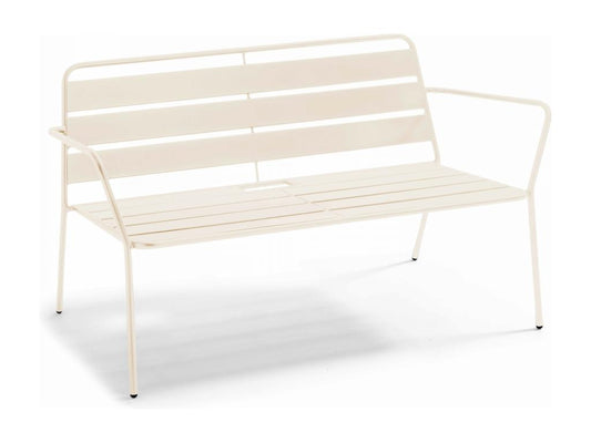 Canapé de jardin en métal ivoire - Meublita