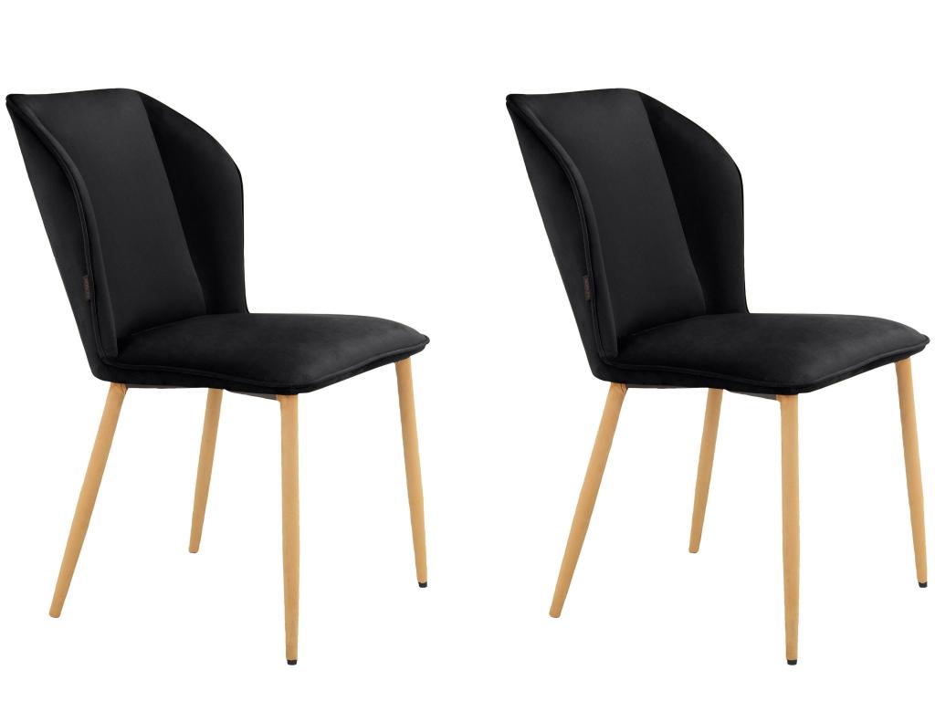 Chaise de salle à manger 2 Pack Noir