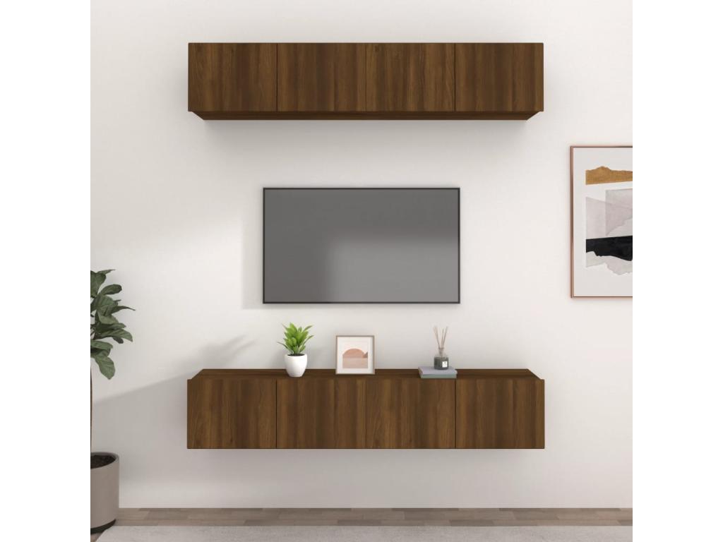 Meubles TV 4 pcs chêne marron 80x30x30 cm bois ingénierie