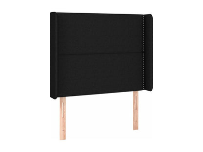 Lit à sommier tapissier et matelas Noir 80x200 cm Tissu