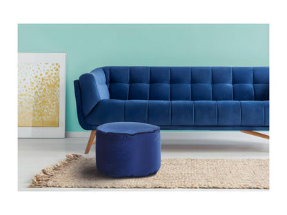 Pouf Rond en Velours Vertchez Mahal 47cm Bleu