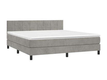Sommier à Vertchez de lit et matelas Gris clair 160x200cm Velours