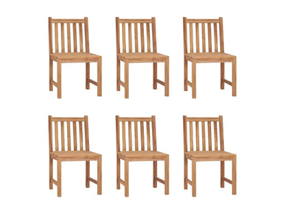 Chaises de jardin 6 pièces avec coussins Bois de teck massif