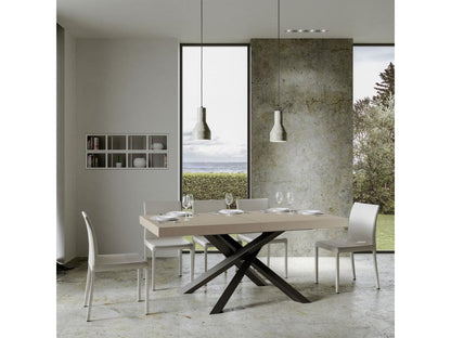 Table extensible 90x160/420 cm Volantis cachemire pieds anthracite