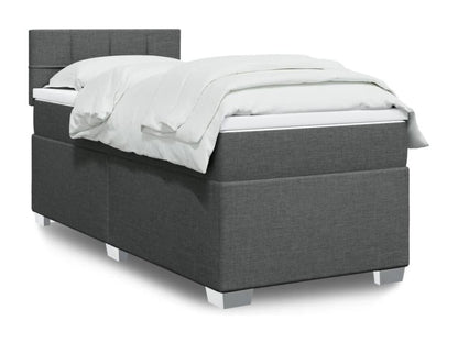 Sommier à Meublita de lit avec matelas Gris foncé 100x200cm Tissu