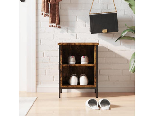Armoire à chaussures chêne fumé 38x35x50 bois d'ingénierie